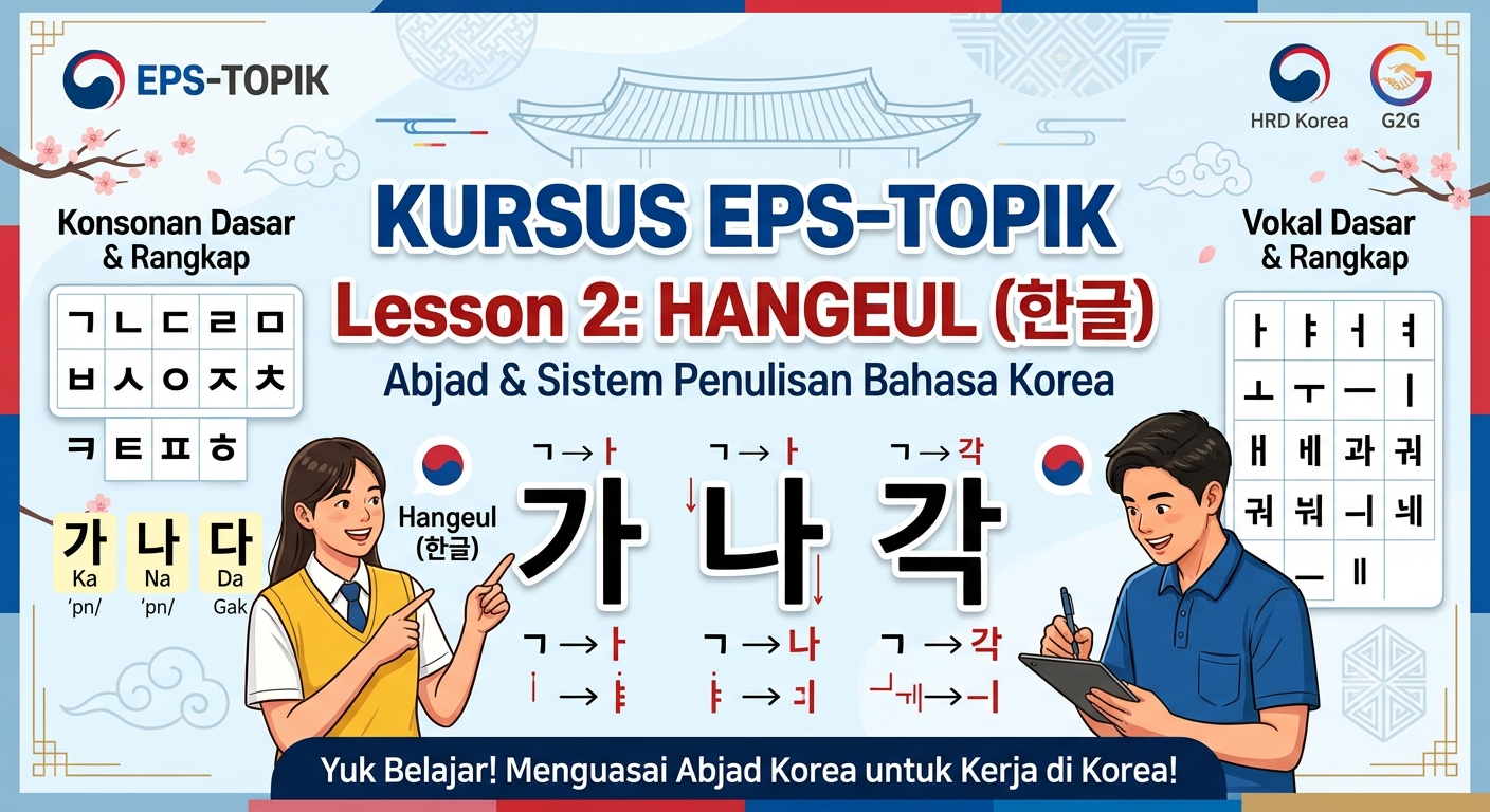 Lesson 2: Hangeul (한글) — Abjad & Sistem Penulisan Bahasa Korea